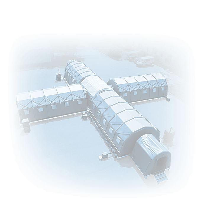 a rapid deployment center with ventilation and air filtration system