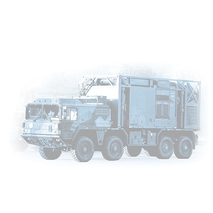 a massive military trailer and container for field implementation