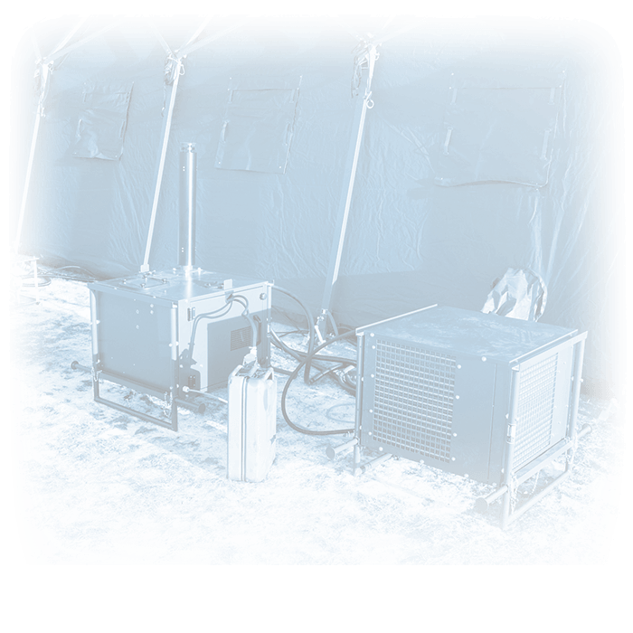 a military isolated tent uses intensive ventilation/filtration system intended for protection facilities such as mobile command posts, military camps, and medical centers
